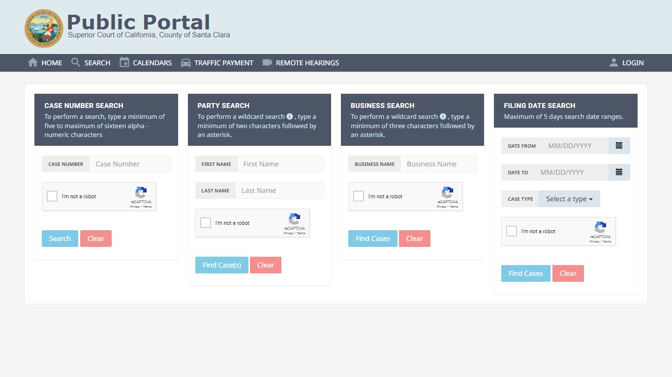 Public Portal - Superior Court of California, County of Santa Clara